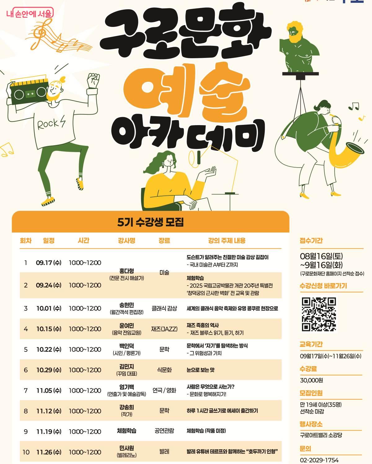 구로문화예술아카데미 홍보 포스터 &copy;구로문화재단