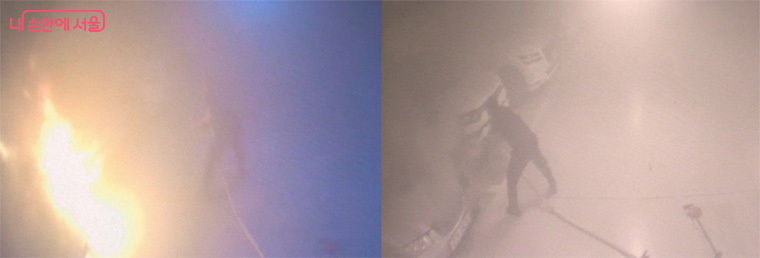 옥내소화전으로 초기 진화할 당시 모습 ⓒ소방재난본부