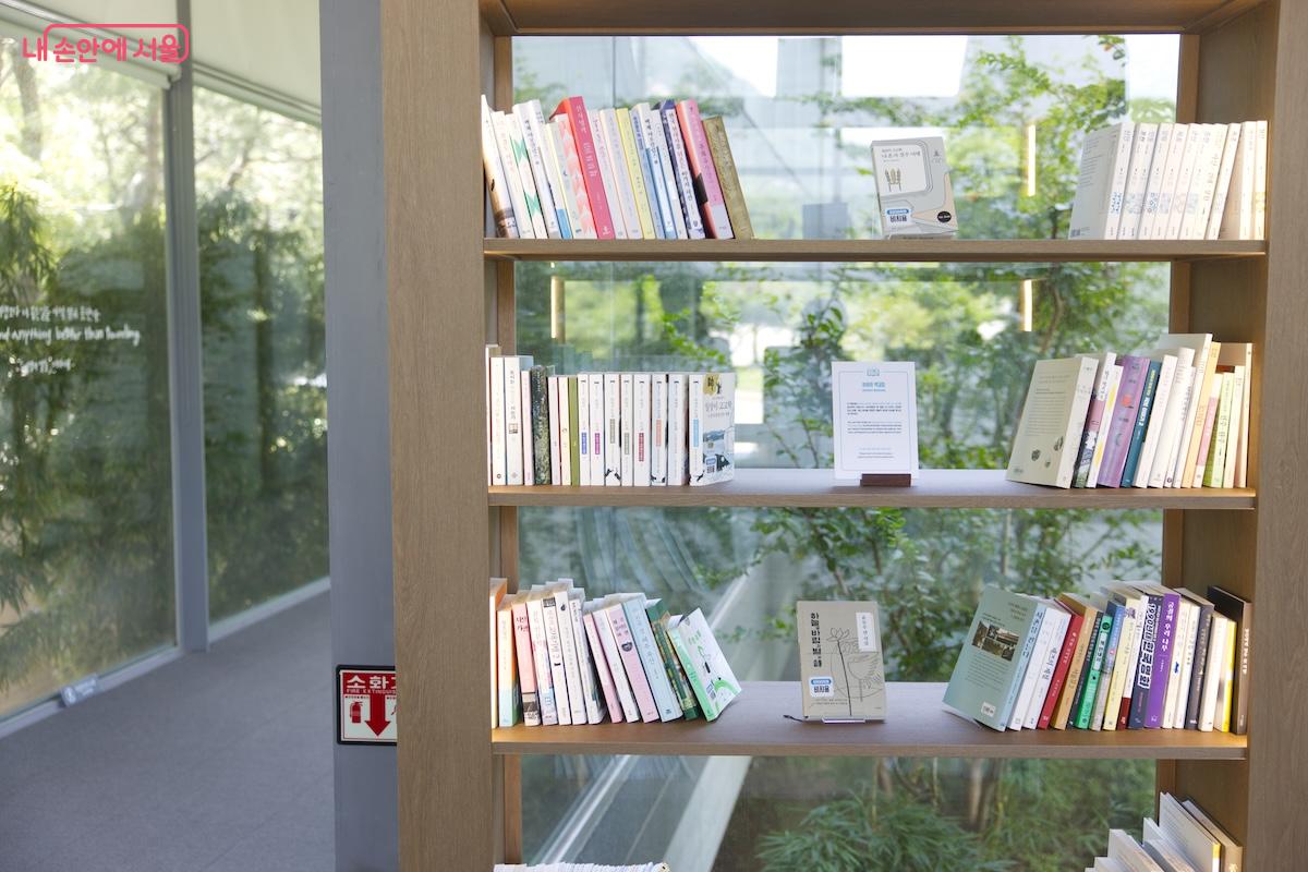 다양한 여행 관련 책들이 전시되어 있다. &copy;임중빈