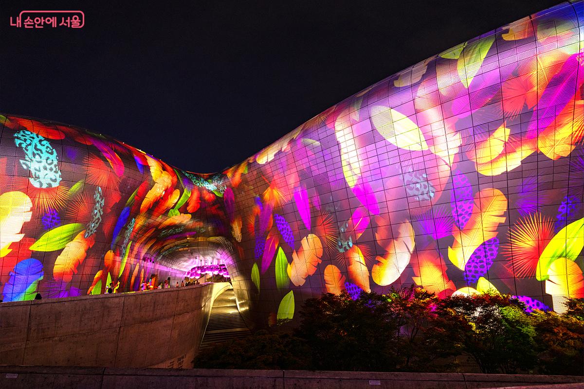 AI 협업작, 알록달록 잎사귀 패턴 &copy;장신자