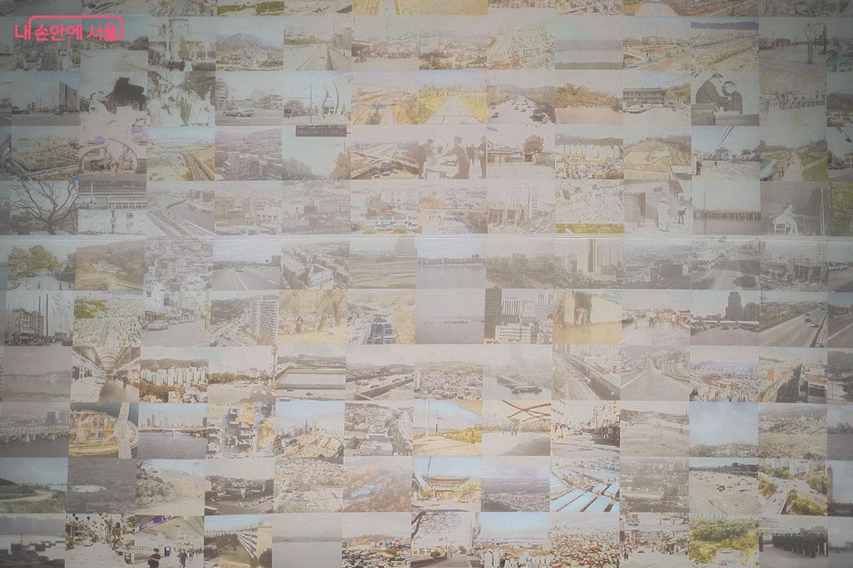 태극기 바탕은 1945년부터 2025년까지 서울이 변화하며 발전해 가는 모습이 담긴 총 4,296장의 사진으로 이루어져 있다. ©김아름