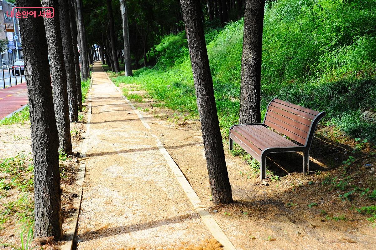 산책로 곳곳에 설치한 벤치 &copy;조수봉