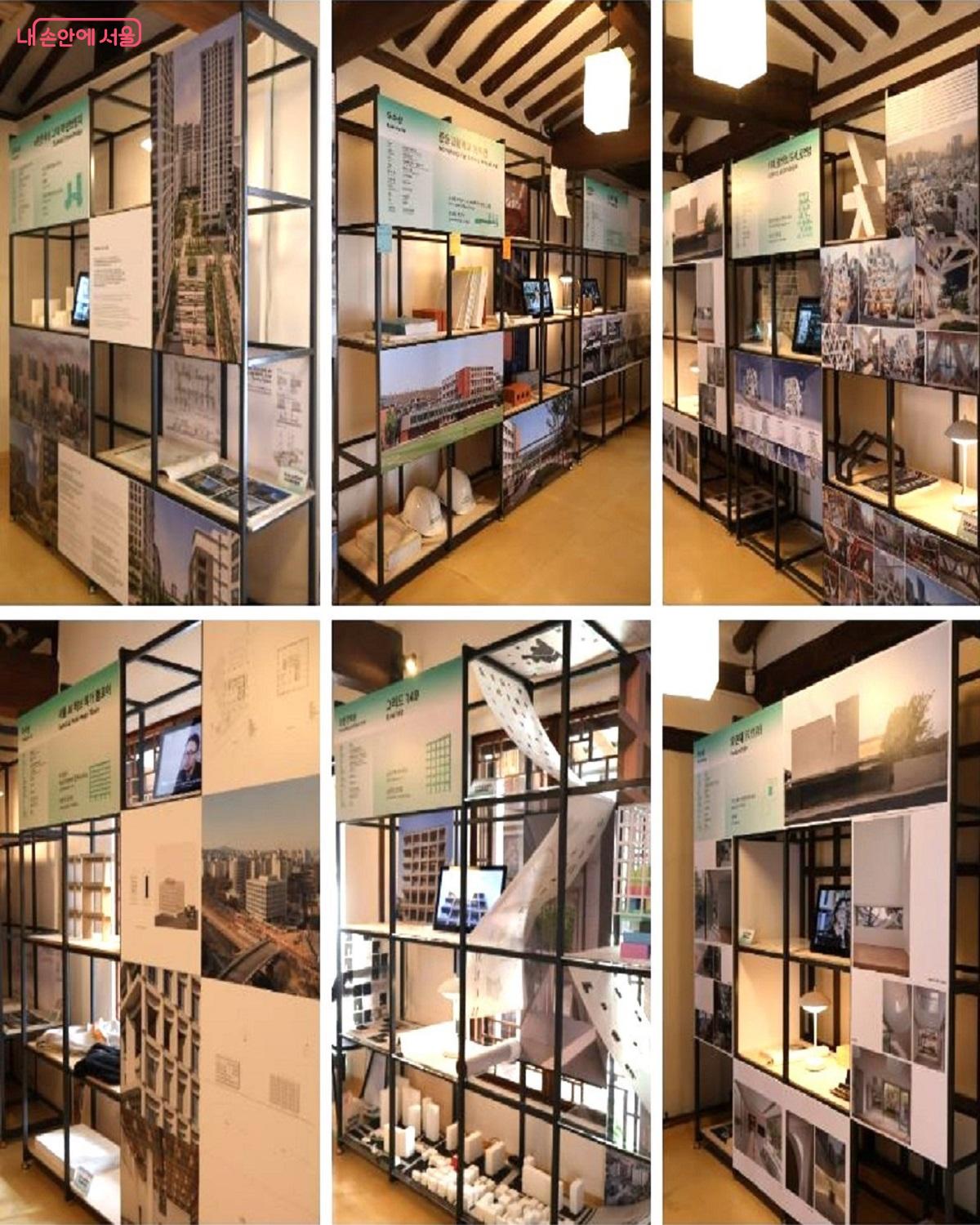 올해 건축상 8개 수상작 기획전은 ‘건축가의 책장’을 콘셉트로 모형, 책, 영상 등 건축물에 담긴 이야기를 상세하게 볼 수 있었다. ©이봉덕