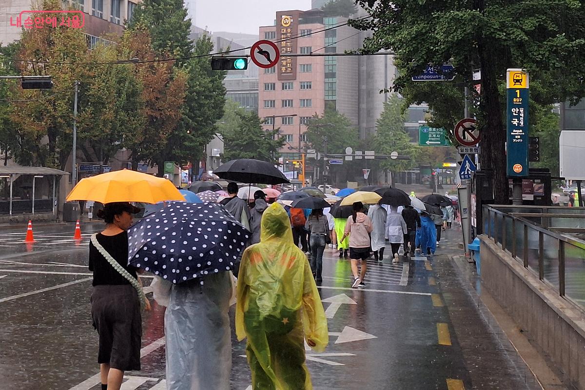 참가자들의 행렬은 어느덧 안국역 사거리를 지나 경복궁 사거리 방향으로 향하고 있다.