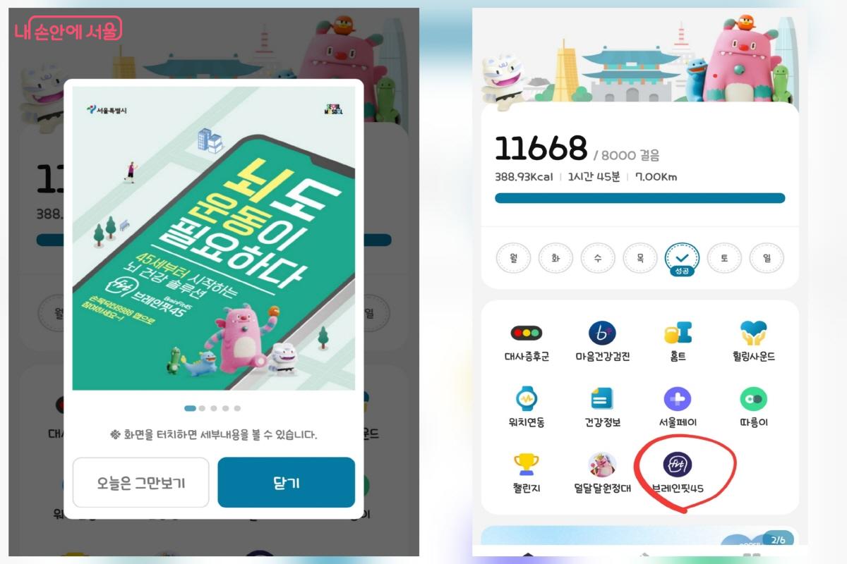 ‘브레인핏45’는 손목닥터9988과 연동해 뇌 건강을 관리할 수 있다. ©손목닥터9988