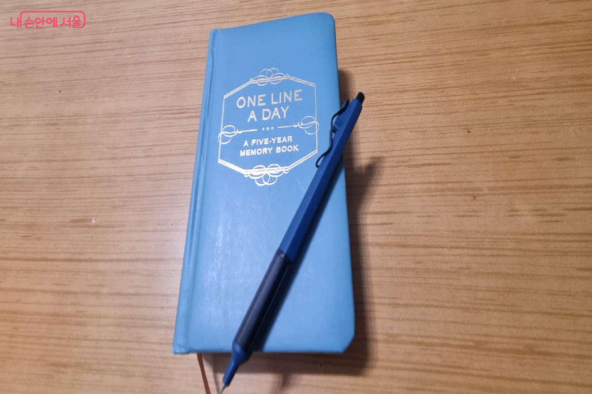 리니 작가의 책을 읽고 구입한 5년 일기와 볼펜 ©최문섭