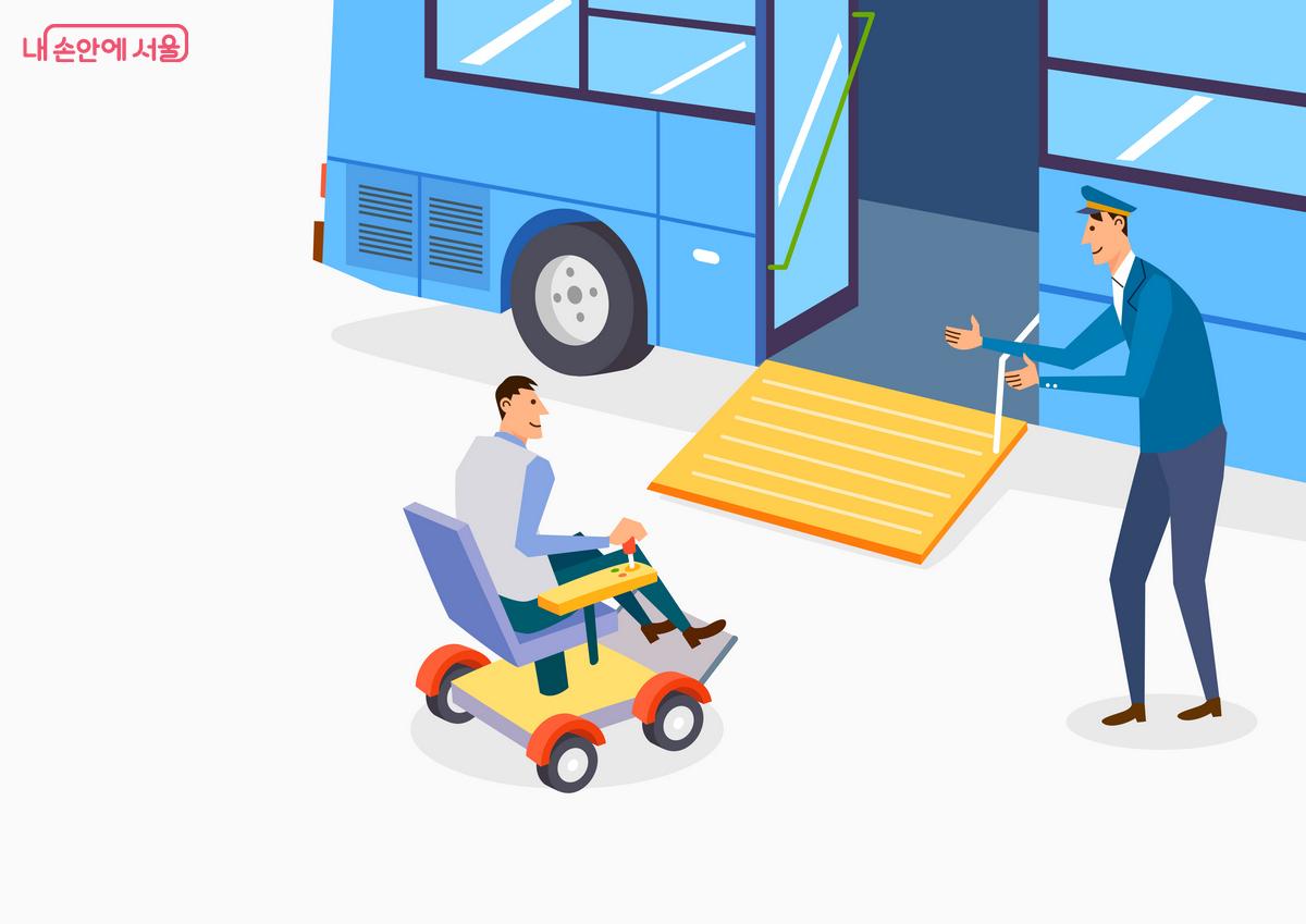 교통약자와 저상버스 이미지 ©강남구