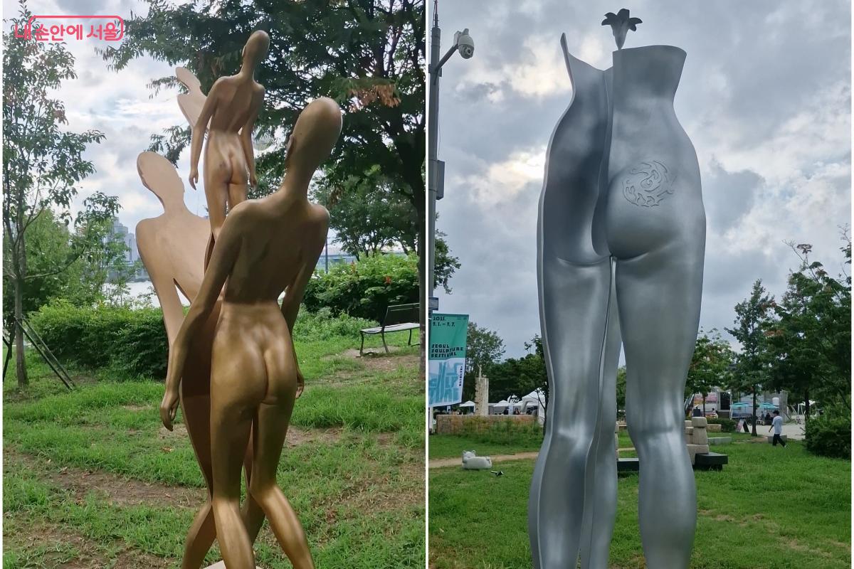 김영원 작가의 ‘그림자의 그림자 꽃이 피다 08-1’와 ‘그림자의 그림자 25’ ©임채영