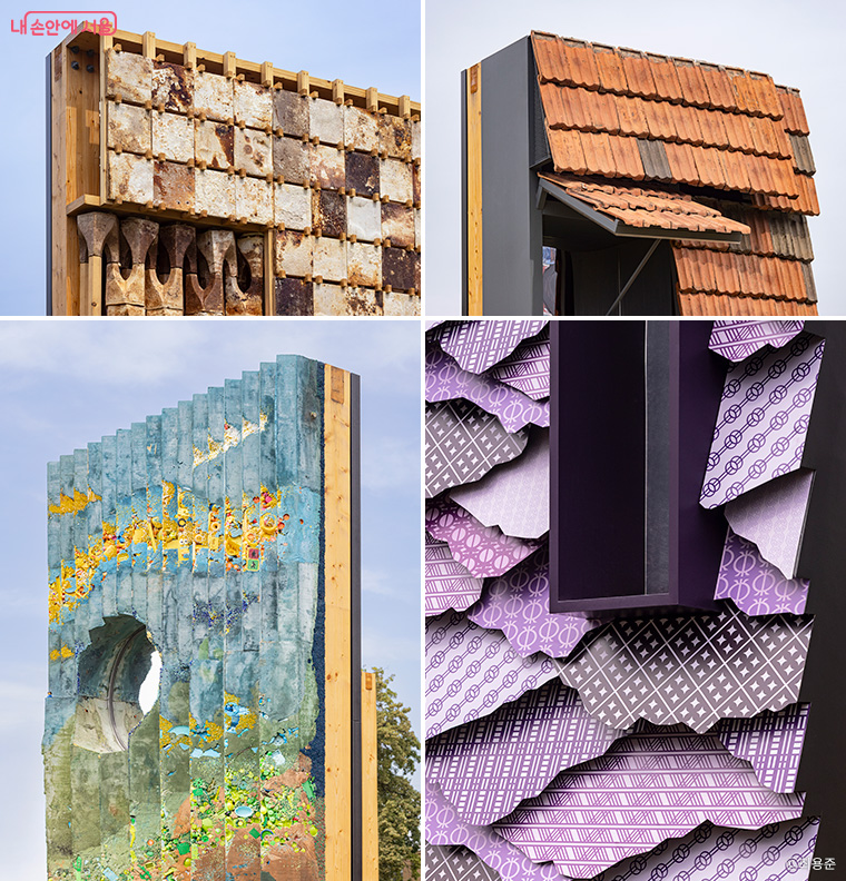 건축가, 디자이너 등 24개 팀이 참여한 24개 벽 모양의 조형물 전시 ‘일상의 벽’ 일부 ⓒ최용준