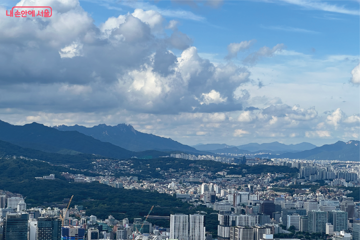 체험 프로그램을 마치고 나와서 바라다본 남산의 풍경 ©노유나