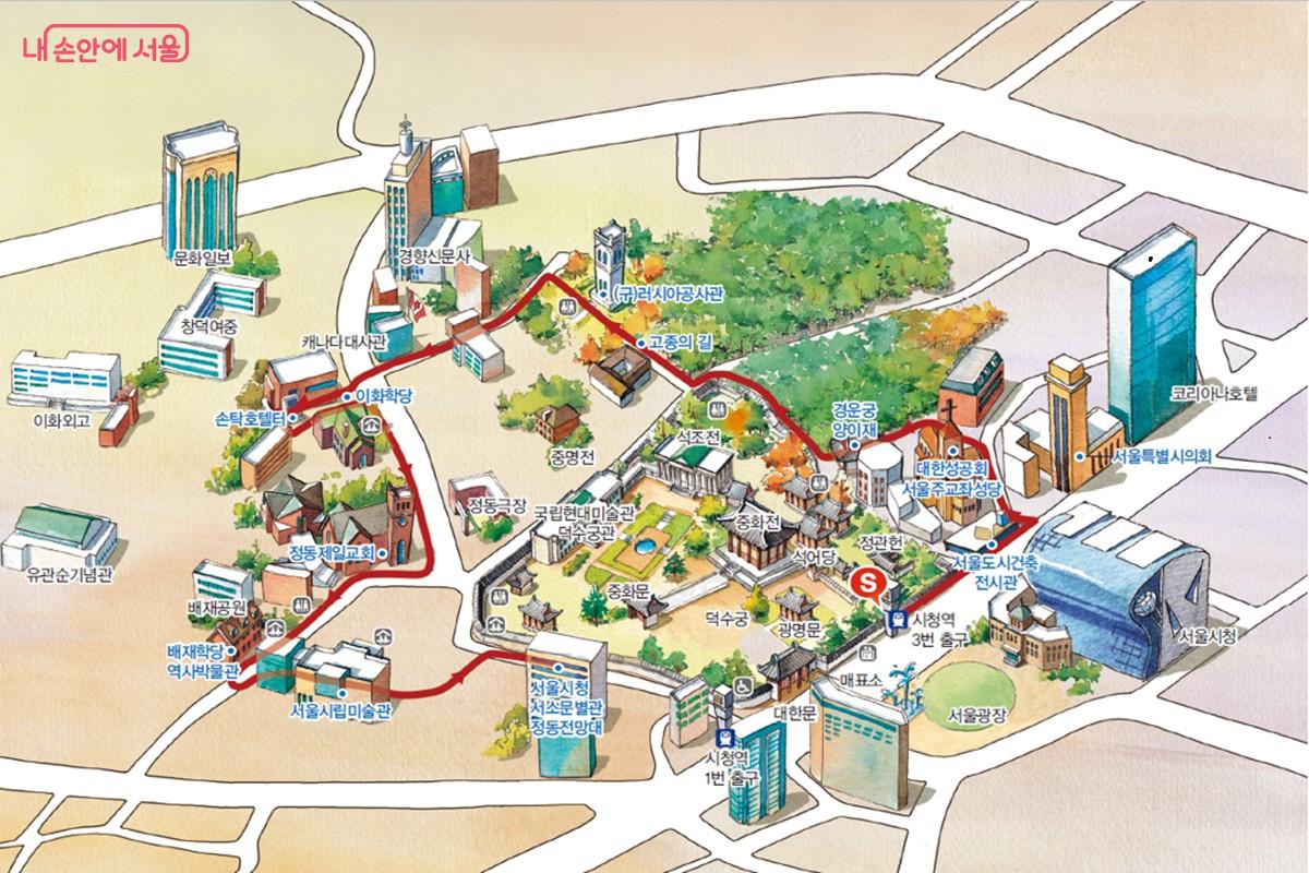 ‘모던타임즈 인 정동’ 코스 지도 ©비짓서울