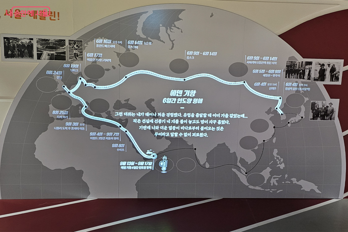  손기정 선수의 베를린 올림픽 경성역 출발 여정(손기정기념관자료실) ©장미화