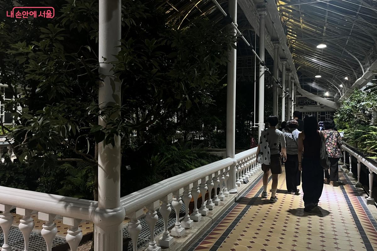 대온실이 야간에도 문을 열면서 관람객들의 눈길을 끌고 있다. &copy;김연희