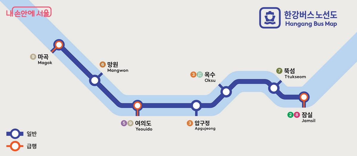 한강버스 노선도 ©서울시