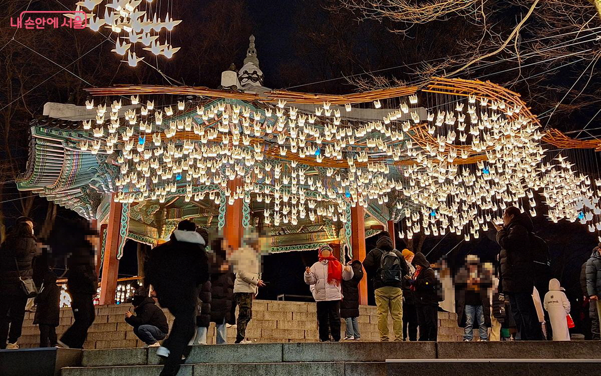 남산을 빛으로 물들인 &lsquo;빛의 연하장&rsquo; 행사는 시민들에게 소중한 추억을 선사했다. &copy;이혜숙