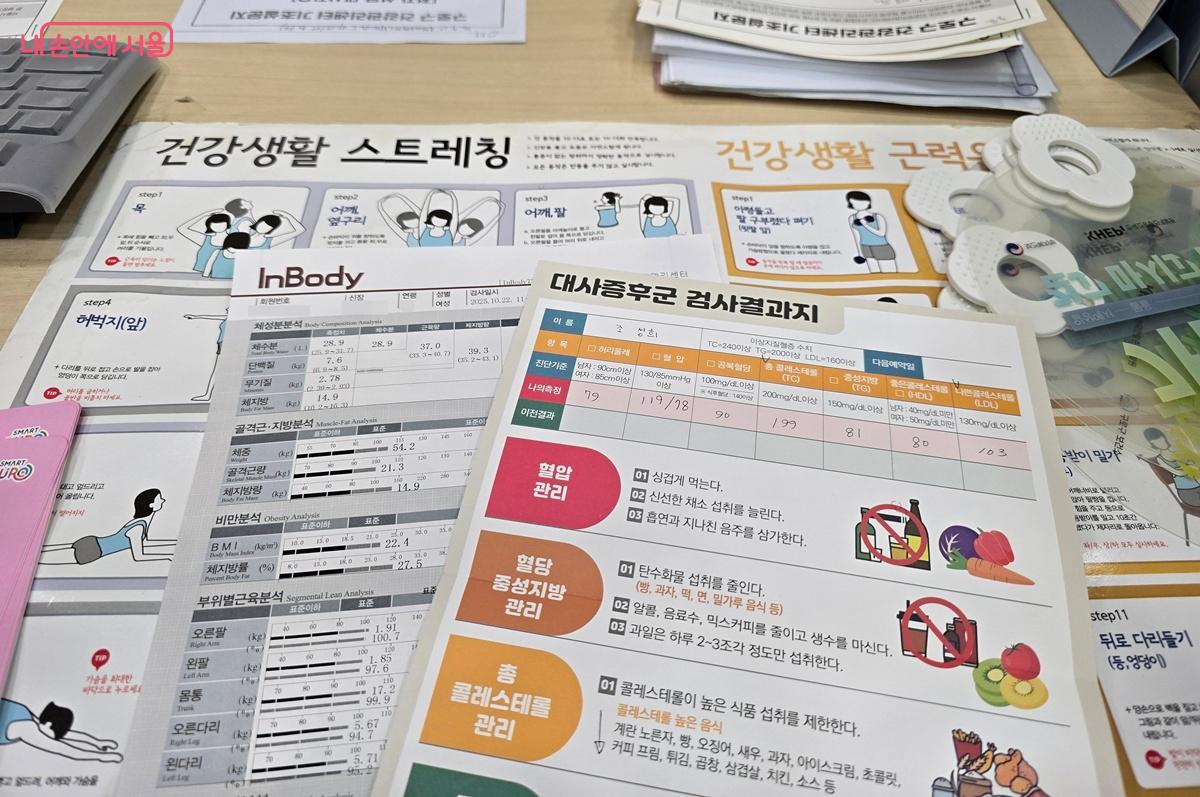 인바디 측정 결과와 대사증후군 검사 결과지 ©조성희