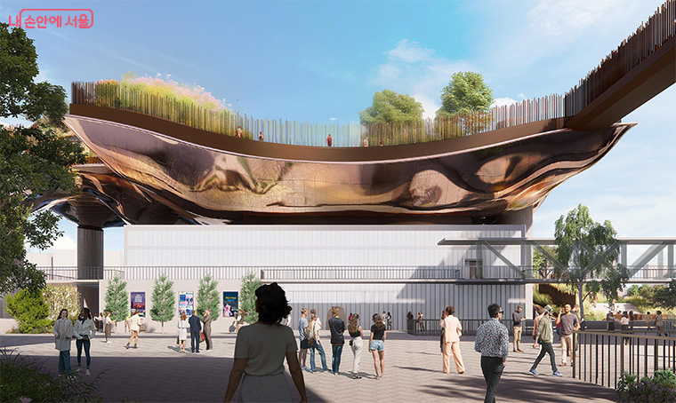 기존건축물인 ‘노들섬 복합문화공간’은 유지하면서 산책로, 수상 정원 등을 만든다.  