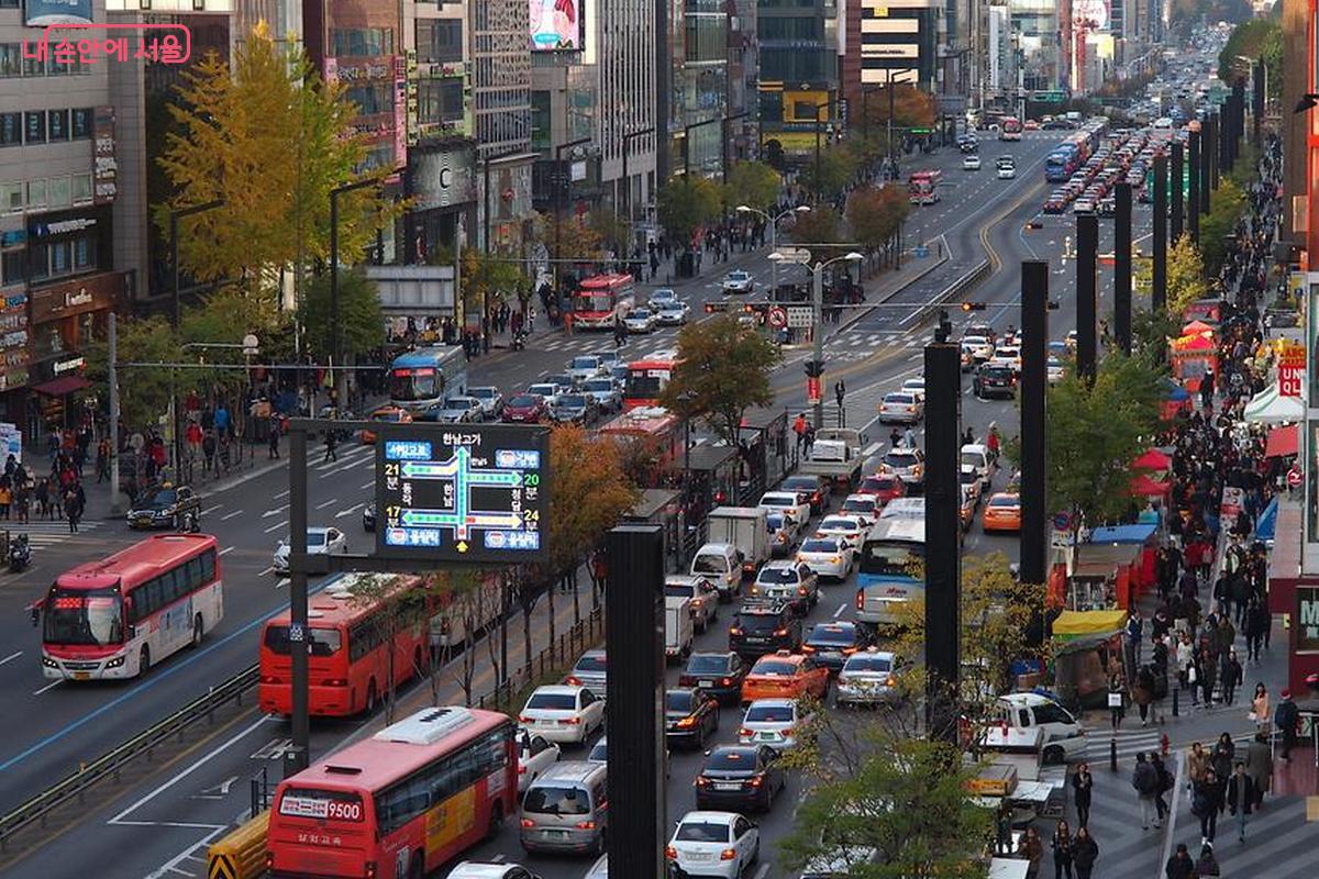 중앙버스전용차로의 모습 ©강남구청