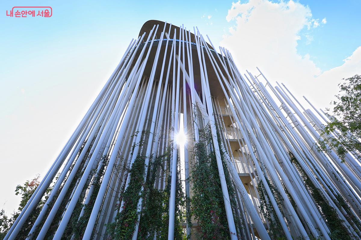 광진무궁화정원에 자리하고 있는 ‘자라나는 숲’ 전망대 ©김주연