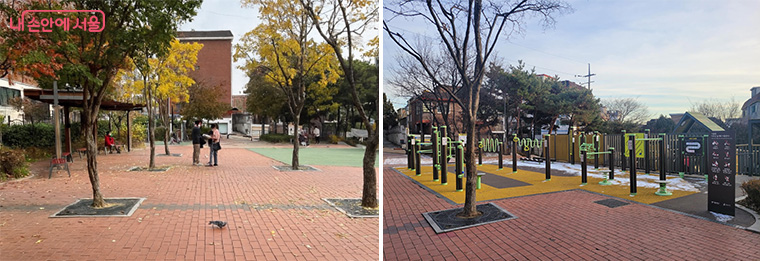 강서구 안골어린이공원 부지 조성 예시(좌: 조성 전, 우: 조성 후)

