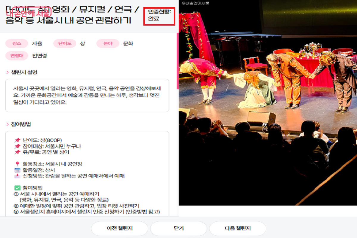 기다리면 승인 완료와 함께 포인트가 적립된다. ©서울챌린지 