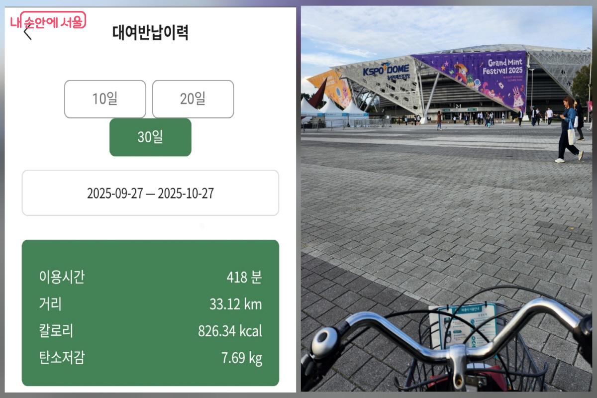 처음은 공공자전거 따릉이 이용 내역을 첨부해 챌린지 참여에 도전해 보았다. ©염지연
