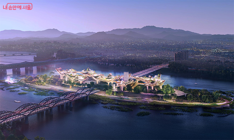 노들 글로벌 예술섬 야경 조감도