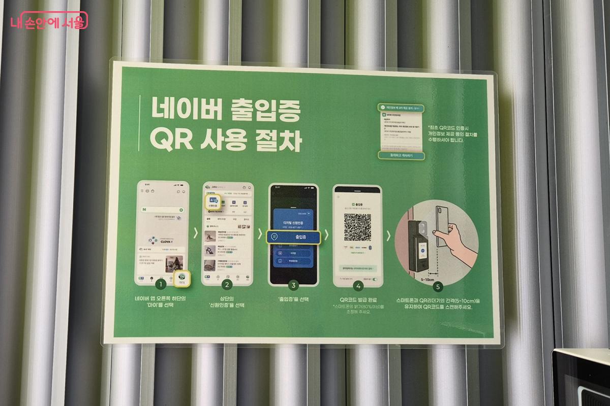 출입증 사용 절차가 자세하게 설명돼 있다. ©송수연