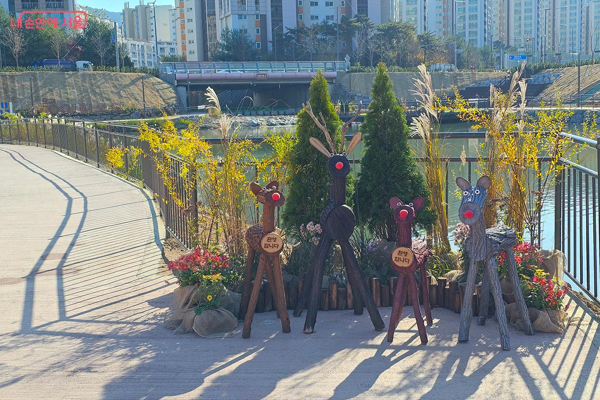 산책로 곳곳에 미니정원이 꾸며져 시민들의 눈길을 사로잡았다. ©정향선