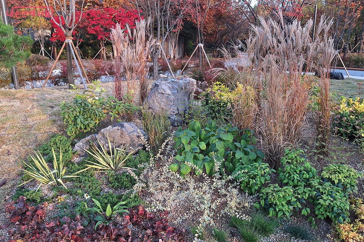 산책길 주변에 작은 정원을 조성해 눈길을 끈다. ©이혜숙