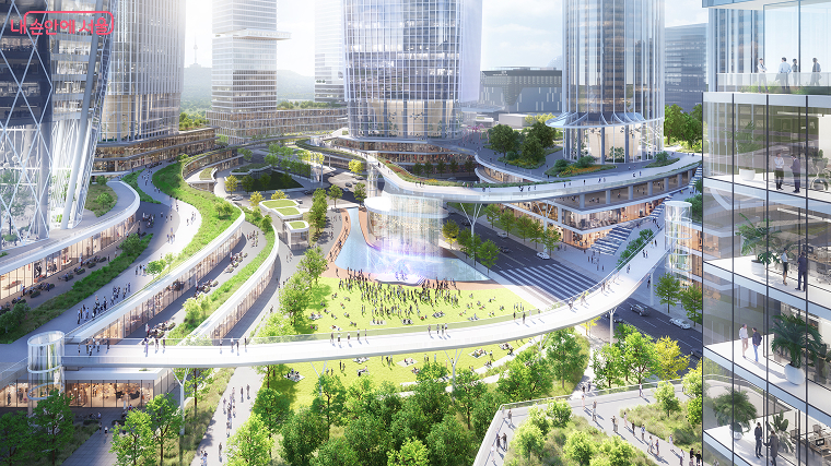 국제업무존 중앙부 그린커브 투시도