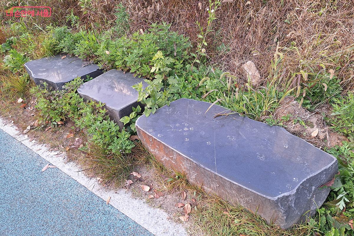 산책로 곳곳에 마련된 자연석의 질감을 살린 의자는 작은 쉼터가 되어준다. ©이혜숙 