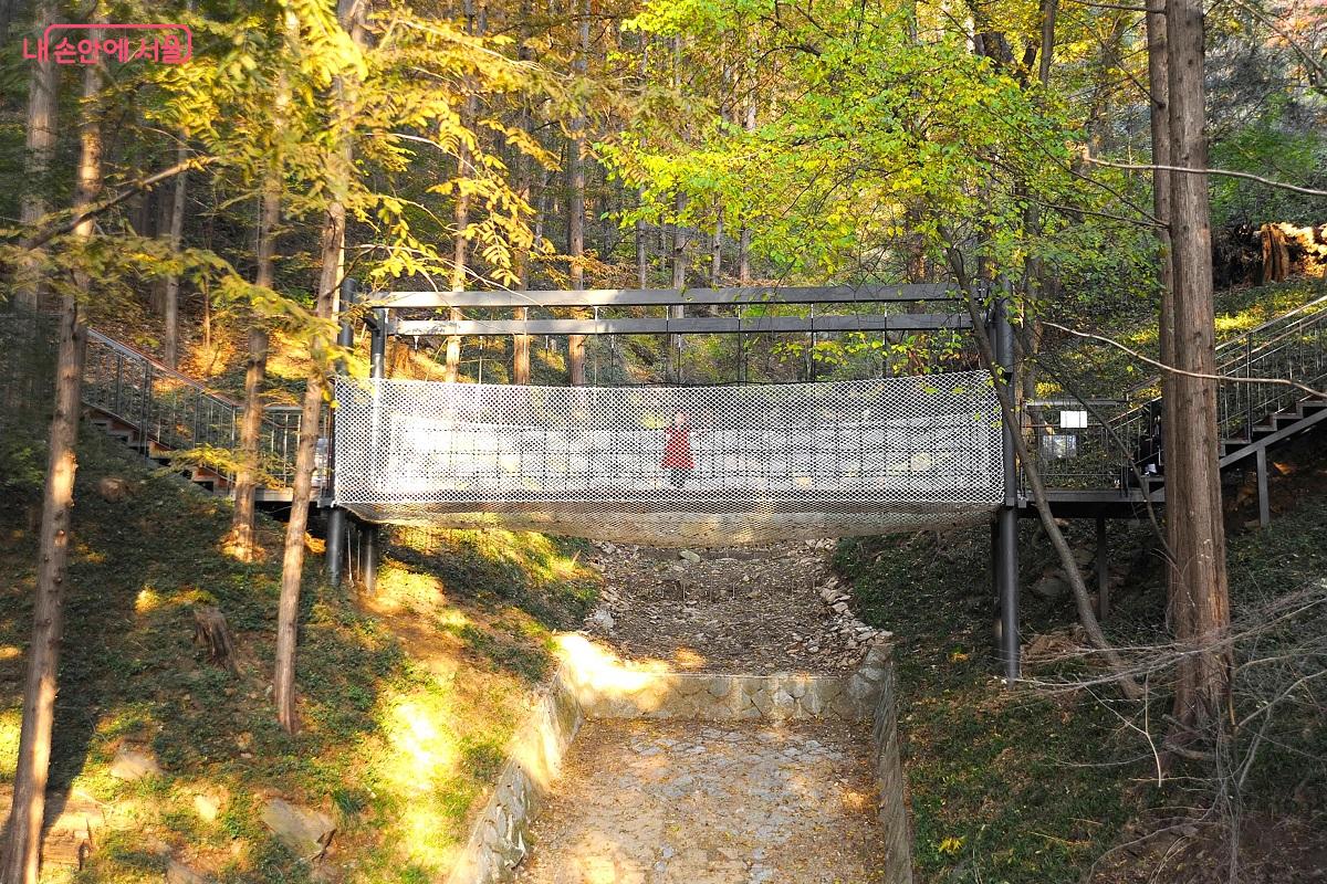 ‘바람전망다리’에서 본 ‘모험전망다리’ ⓒ조수봉