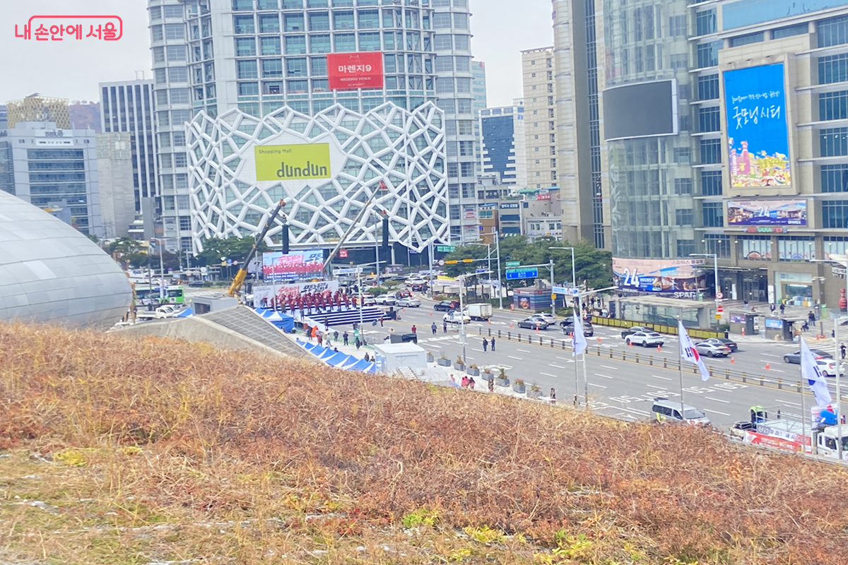 동대문 주변을 하늘에서 내려다본 풍경 ©김경선