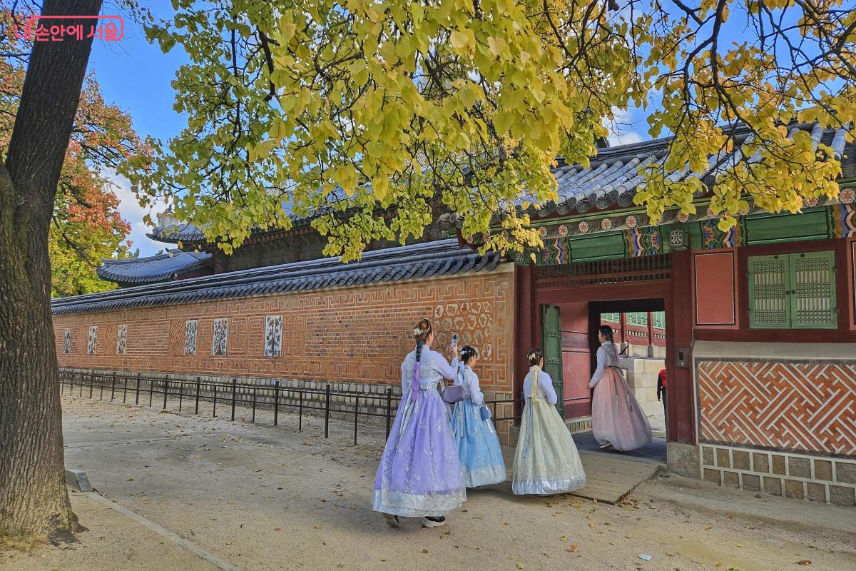 꽃담을 배경으로 가을빛이 더욱 멋진 자경전 ©이선미