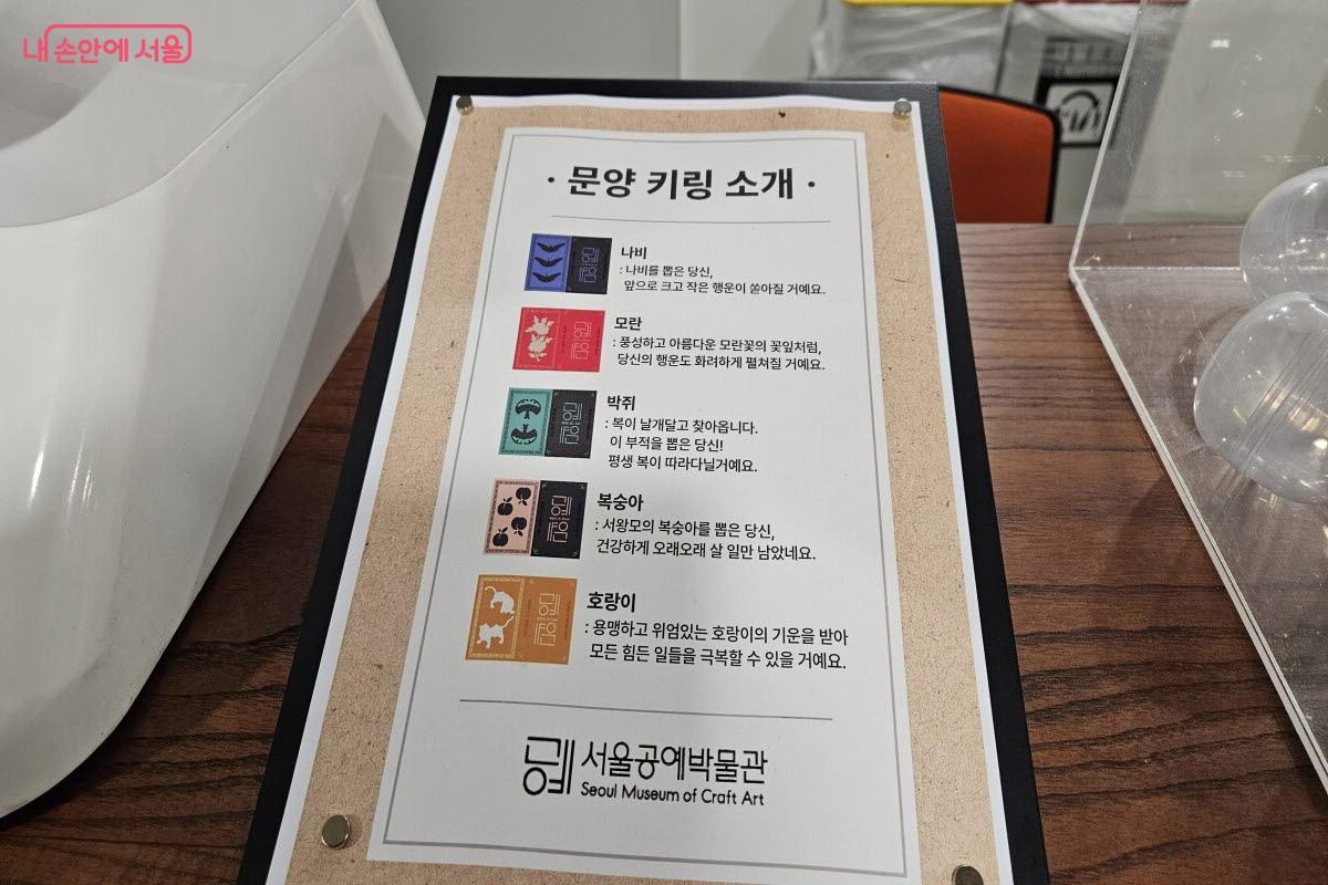 문양 키링 소개에 대한 안내문 &copy;이선미