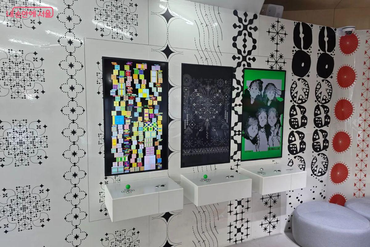 오르내림, 반짝이는 추억의 밤, 함께한 순간들이 모인 문래 등의 이름을 가진 패턴은 영등포의 분위기를 한껏 느낄 수 있게 한다. ©김민지