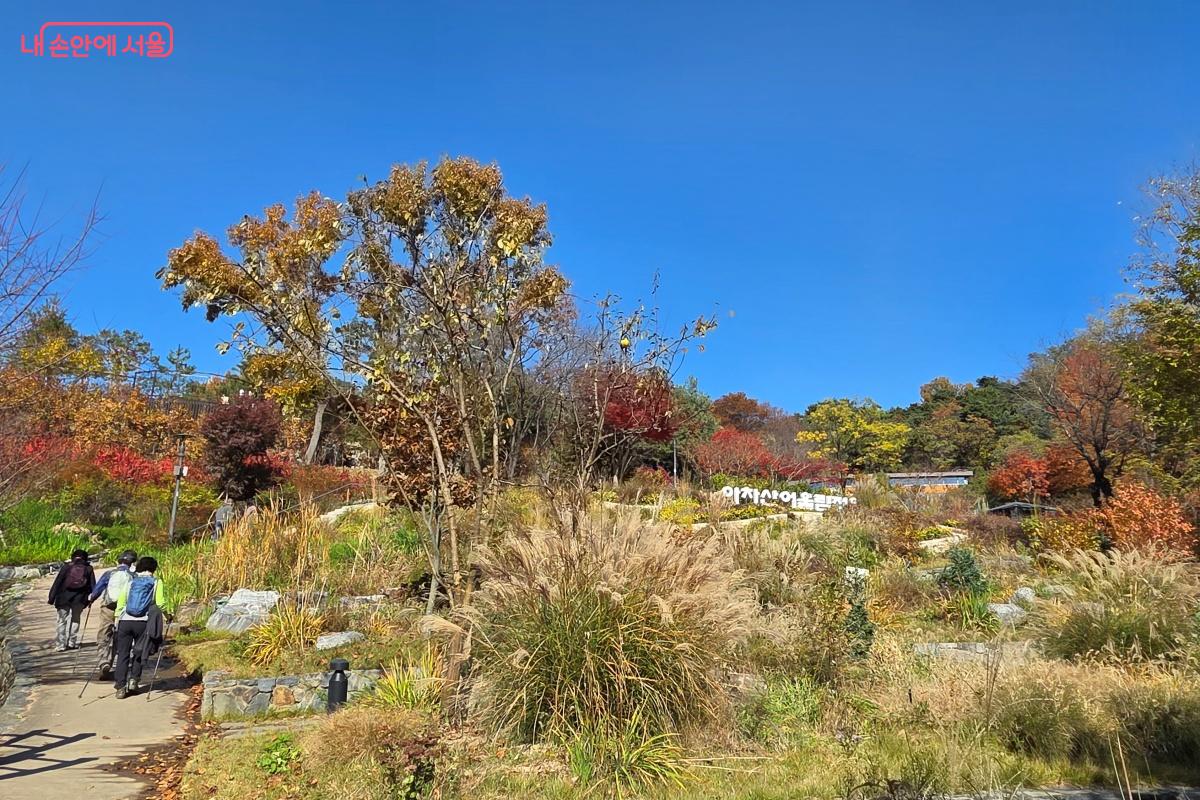나선형 언덕길을 오르면 아차산 어울림정원이 눈앞에 펼쳐진다. &copy;김미선