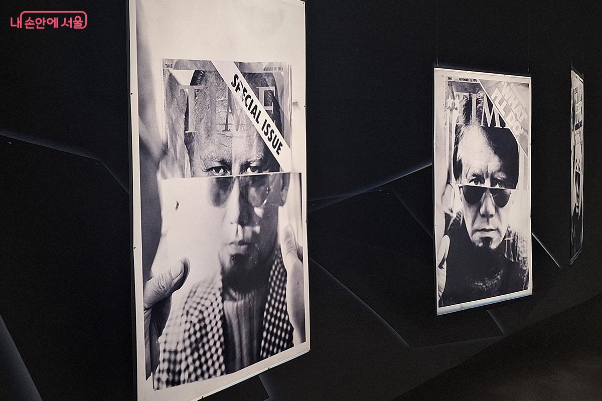 1전시실에서는 60년대 앵포르멜의 뜨거웠던 열기 속에서도 새로운 조형 언어를 탐색했던 이승택, 곽덕준 작가의 초기 실험적 시도들을 만날 수 있다. 사진은 곽덕준 작가의 ‘대통령과 곽’ 연작. ©백승훈