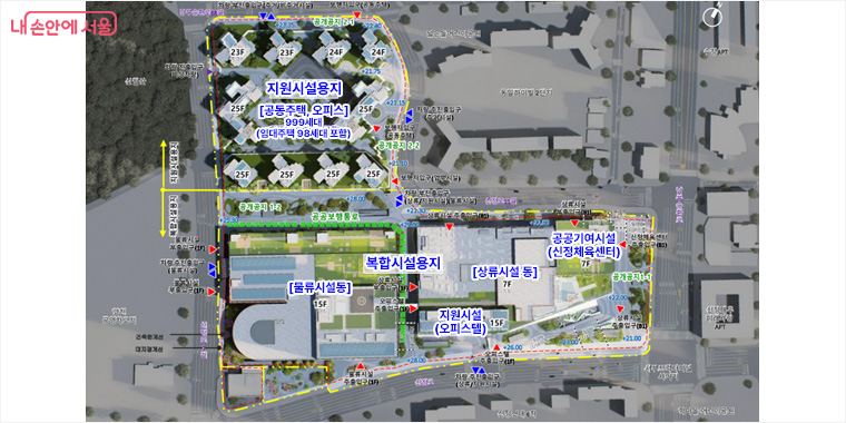 서부트럭터미널 도시첨단물류단지 배치도 