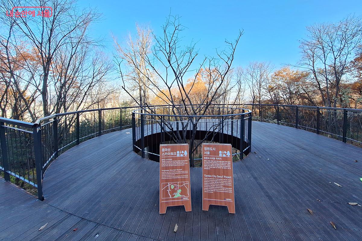 용마산 스카이워크는 11월 15일부터 28일까지 임시 개통하고 이후 정식으로 문을 연다. &copy;이혜숙