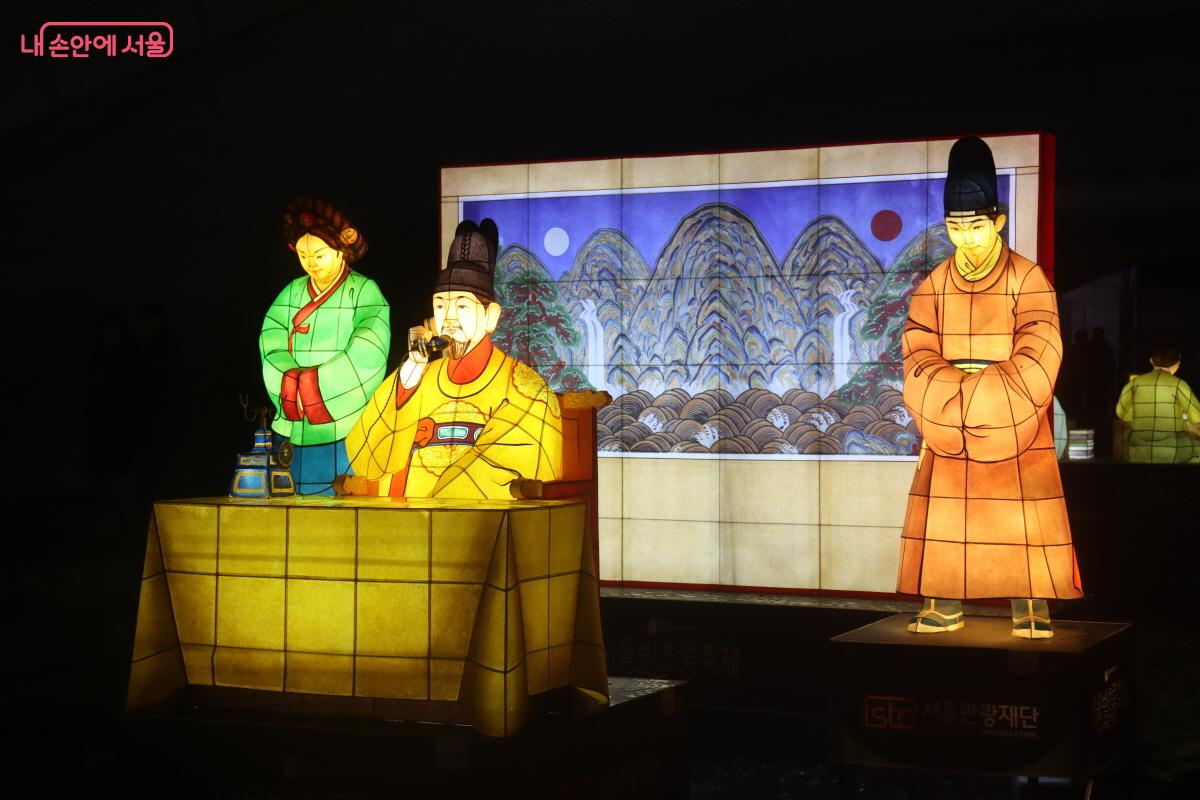 최초의 전화기인 덕률풍과 고종의 모습 &copy;조송연