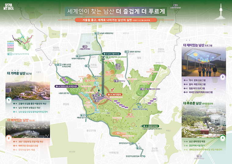 ‘더 좋은 남산 활성화 계획’ 전체 사업지도