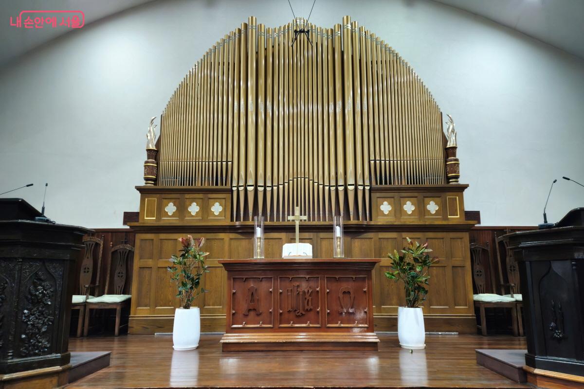 파이프오르간 송풍실에서 유관순과 그 친구들이 독립선언서를 등사하기도 했다고 한다. ©이선미 