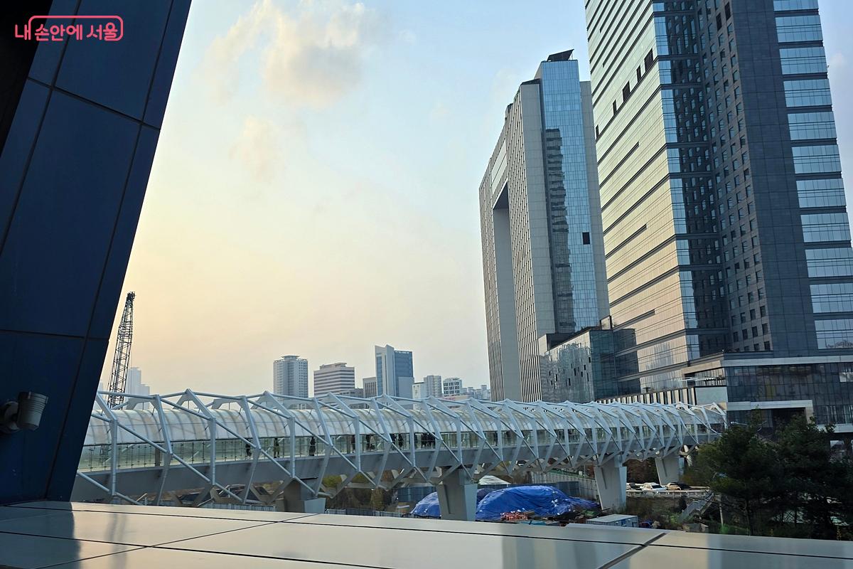  2023년 새로 만들어진 그물망 모양의 공중보행교 ©김윤경