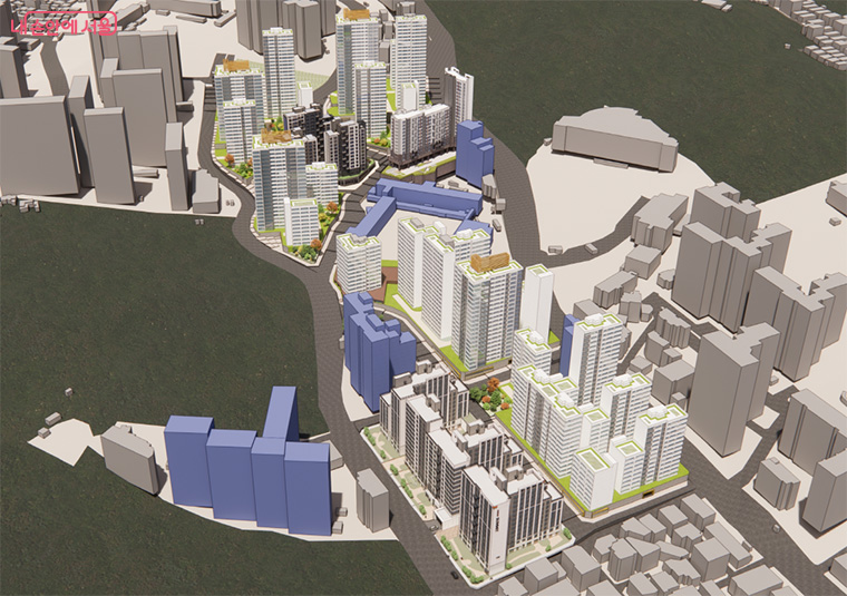 동작구 사당동 202-29 일대 모아타운 정비 후 예시도