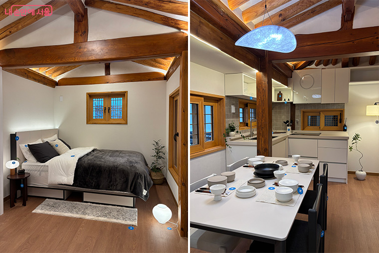 미리내집 연계형 공공한옥 가회동 1호(가회동 35-2) 침실과 주방, 다이닝