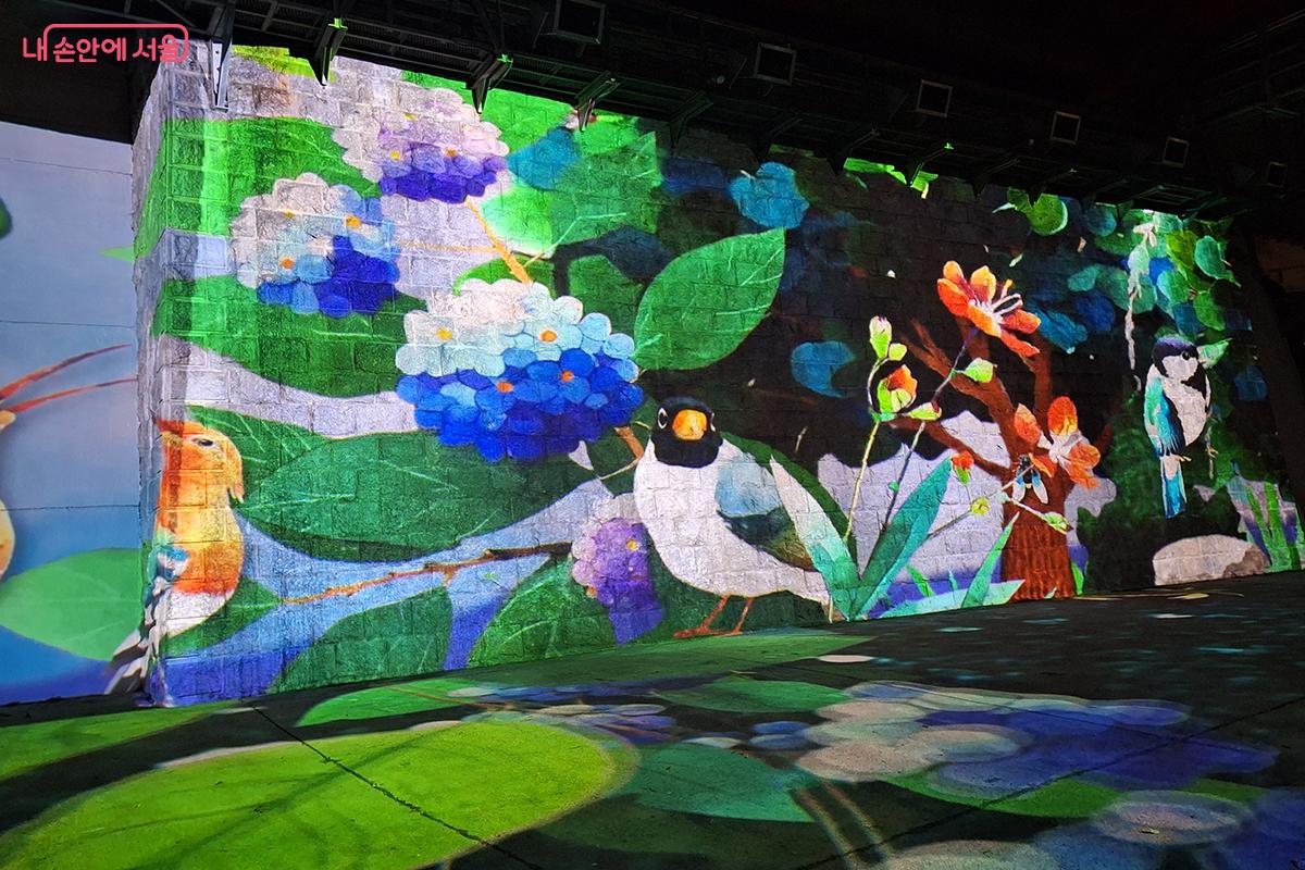 ‘한강 네이처’는 노들섬과 한강의 생태를 미디어아트 자연도감 형식으로 시각화한다. ©정향선