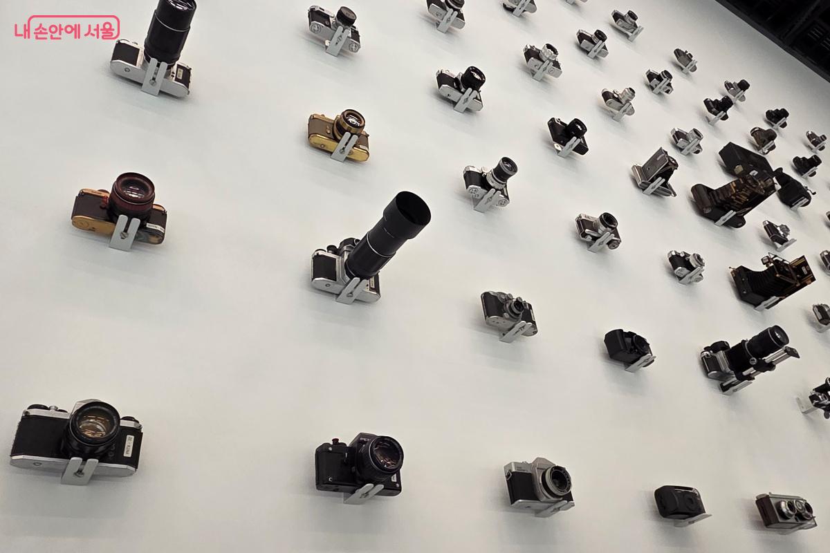 양쪽 벽면에 수많은 카메라가 전시돼 있다. &copy;김미선