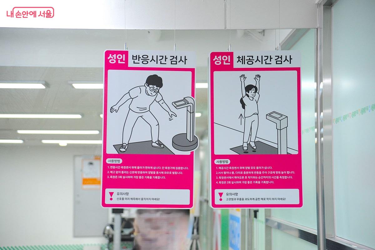 각 설명문 아래에 해당 측정 기구를 설치했다. ©조수봉